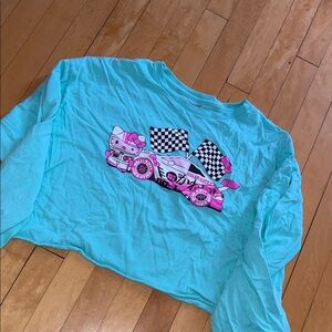 Hello Kitty Aqua Long Sleeve Crop Top